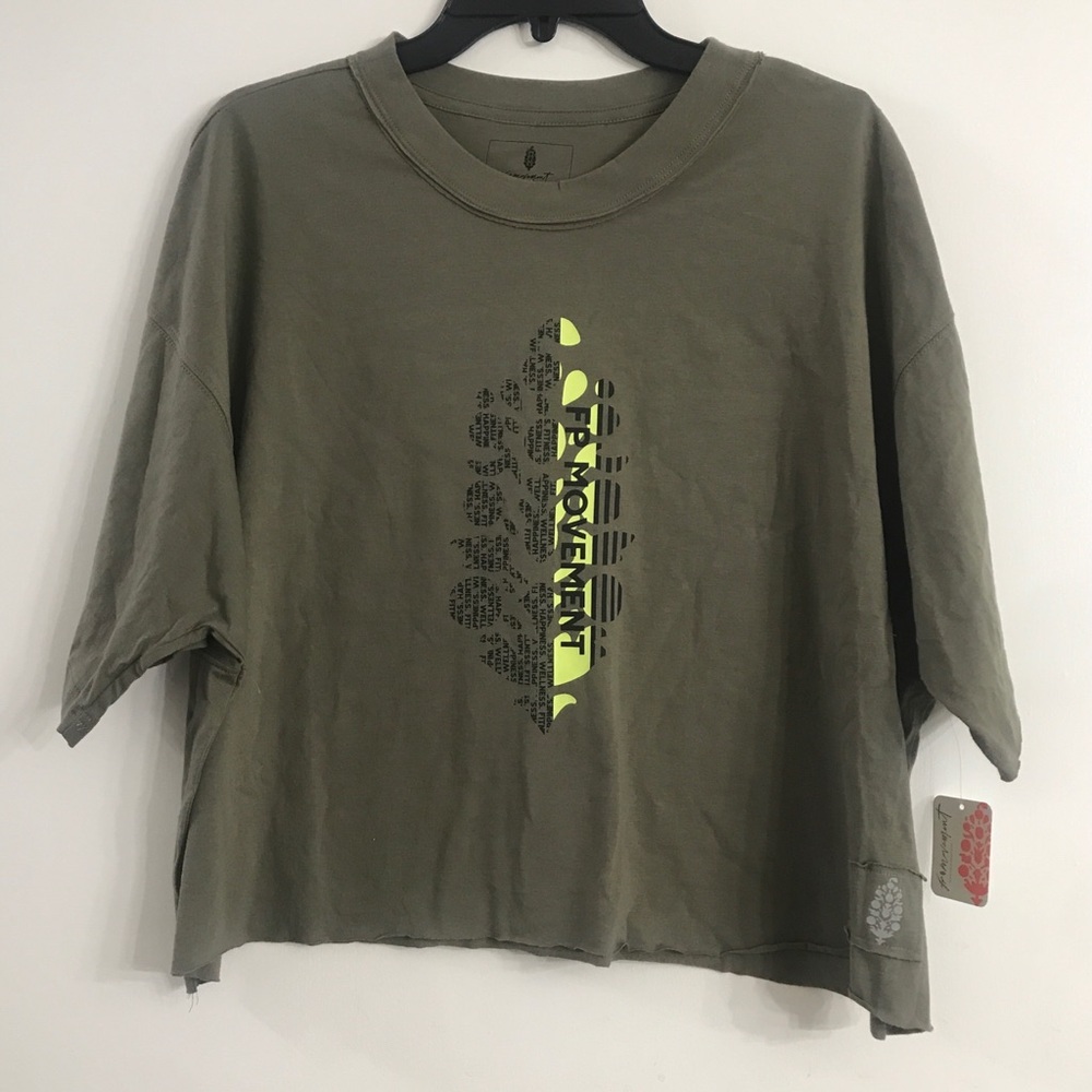 Free People Movement Inspire Tee Logo Crew Neck Short Sleeve Tee NWT